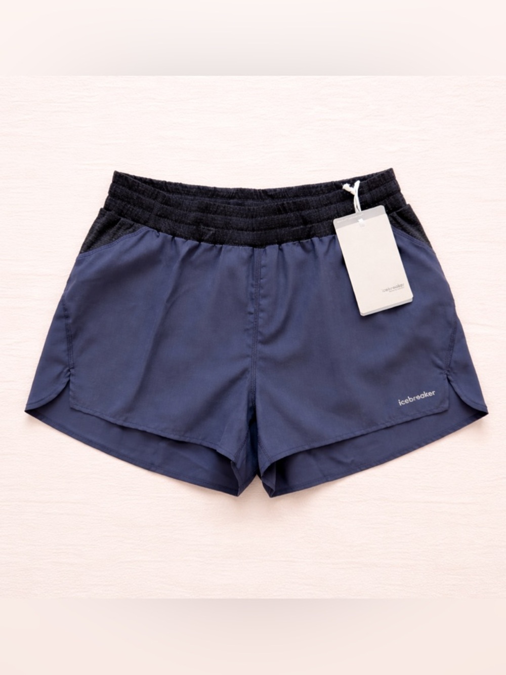 NWT icebreaker ZoneKnit 125 Women's Athletic Shorts Merino Wool Navy Black M